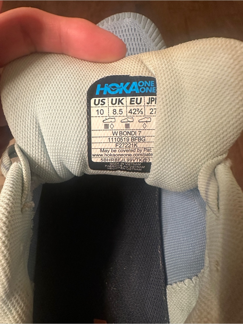 Hoka Women's Bondi 7 Blue Fog LIKE NEW - Picture 2 of 6
